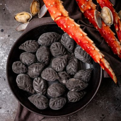 Пельмени с крабом, палтусом и сыром